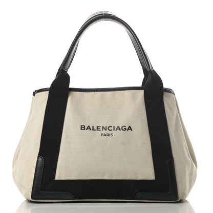 Balenciaga Canvas S Navy Cabas Natural Black 3 of 15