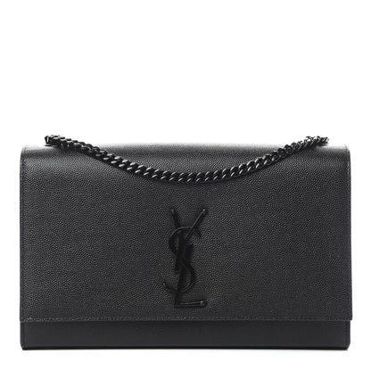 Saint Laurent Grain De Poudre Medium Classic Monogram Kate Satchel Black 1 of 11
