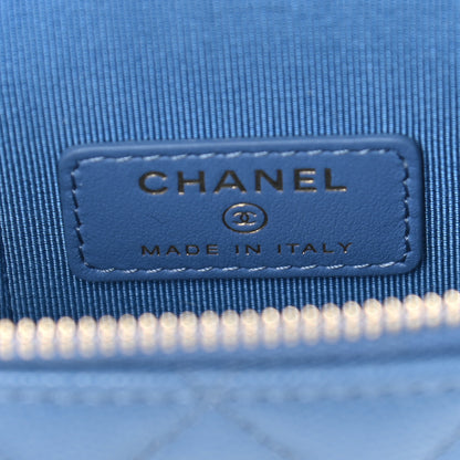 Chanel Caviar Quilted Small Vertical Coco Beauty Vanity Case With Chain Blue 5 of 9