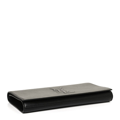 Saint Laurent Calfskin Monogram Large Belle De Jour Clutch Black 4 of 9