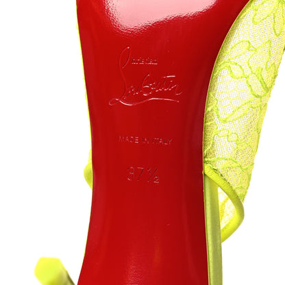 Christian Louboutin Kate Lace 85 Pumps 37.5 Neon Yellow 6 of 9