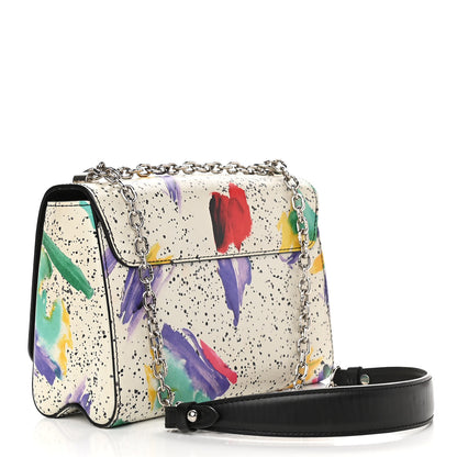 Louis Vuitton Calfskin Splash Print Twist Shoulder Bag MM White 2 of 10