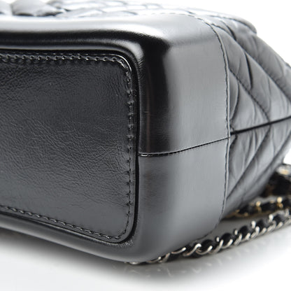 Chanel Aged Calfskin Chevron Quilted Small Gabrielle Backpack Black 10 of 13