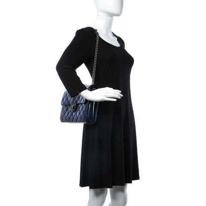 Chanel Glazed Calfskin Quilted Large Perfect Edge Flap Navy 2 of 8
