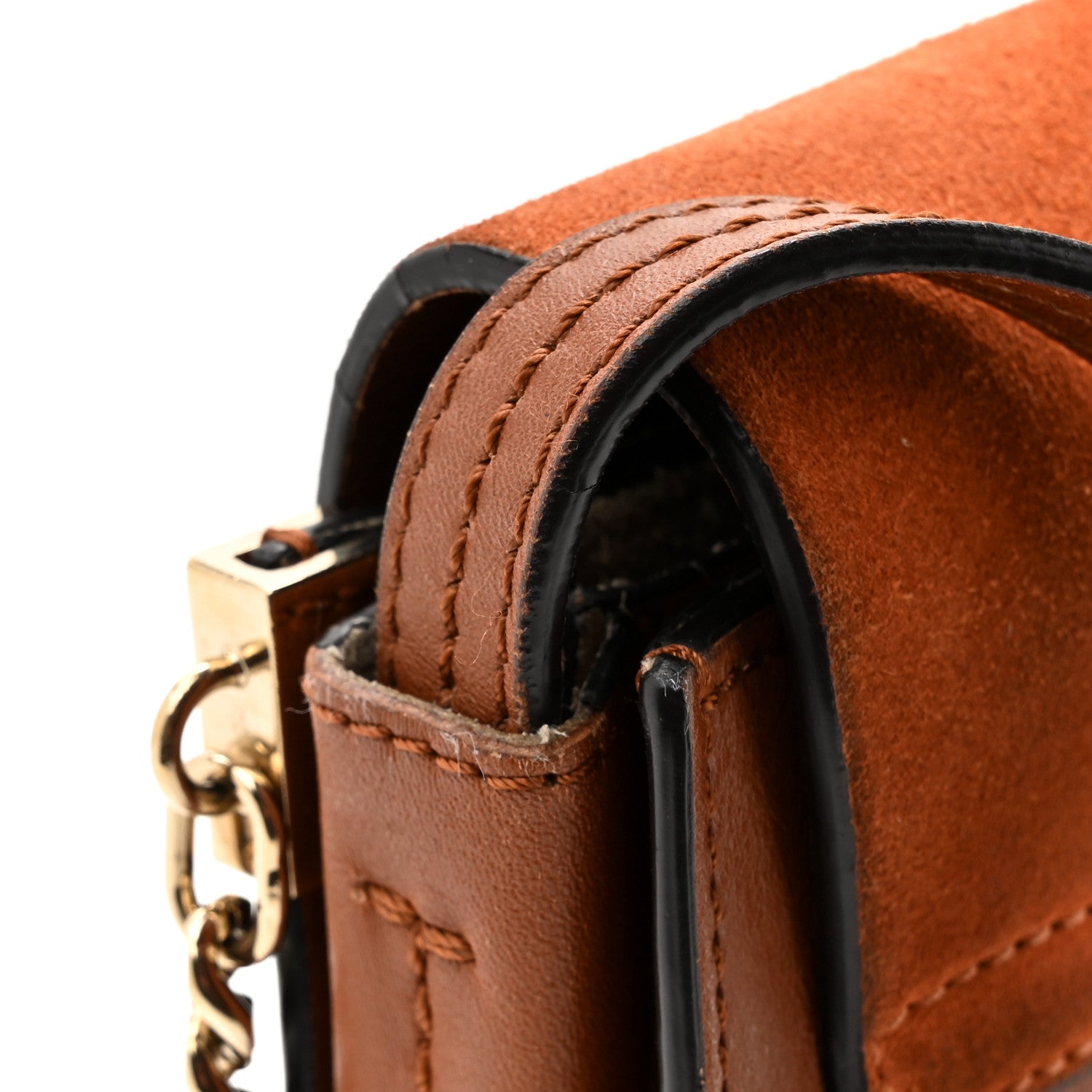 Chloe Suede Calfskin Small Faye Shoulder Bag Tobacco 16 of 16