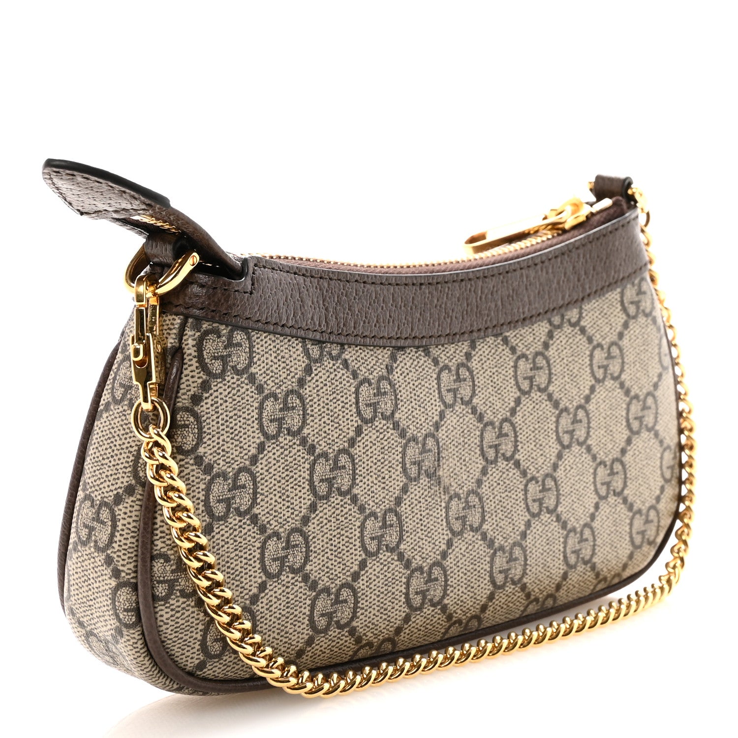 Gucci GG Supreme Monogram Textured Dollar Calfskin Mini Ophidia Chain Bag Beige Ebony 3 of 10