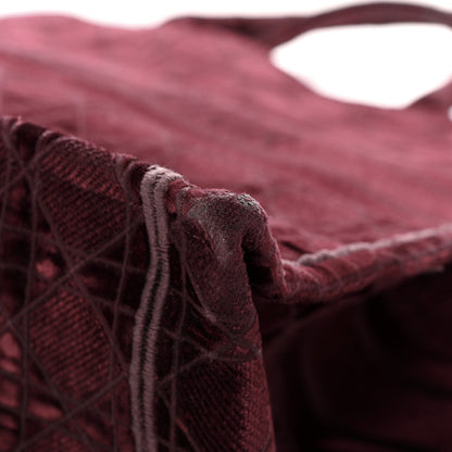 Christian Dior Velvet Cannage Large Book Tote Burgundy 11 of 13