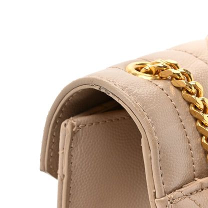 Saint Laurent Grain De Poudre Textured Mixed Matelasse Triquilt Small Monogram Satchel Dark Beige 12 of 16