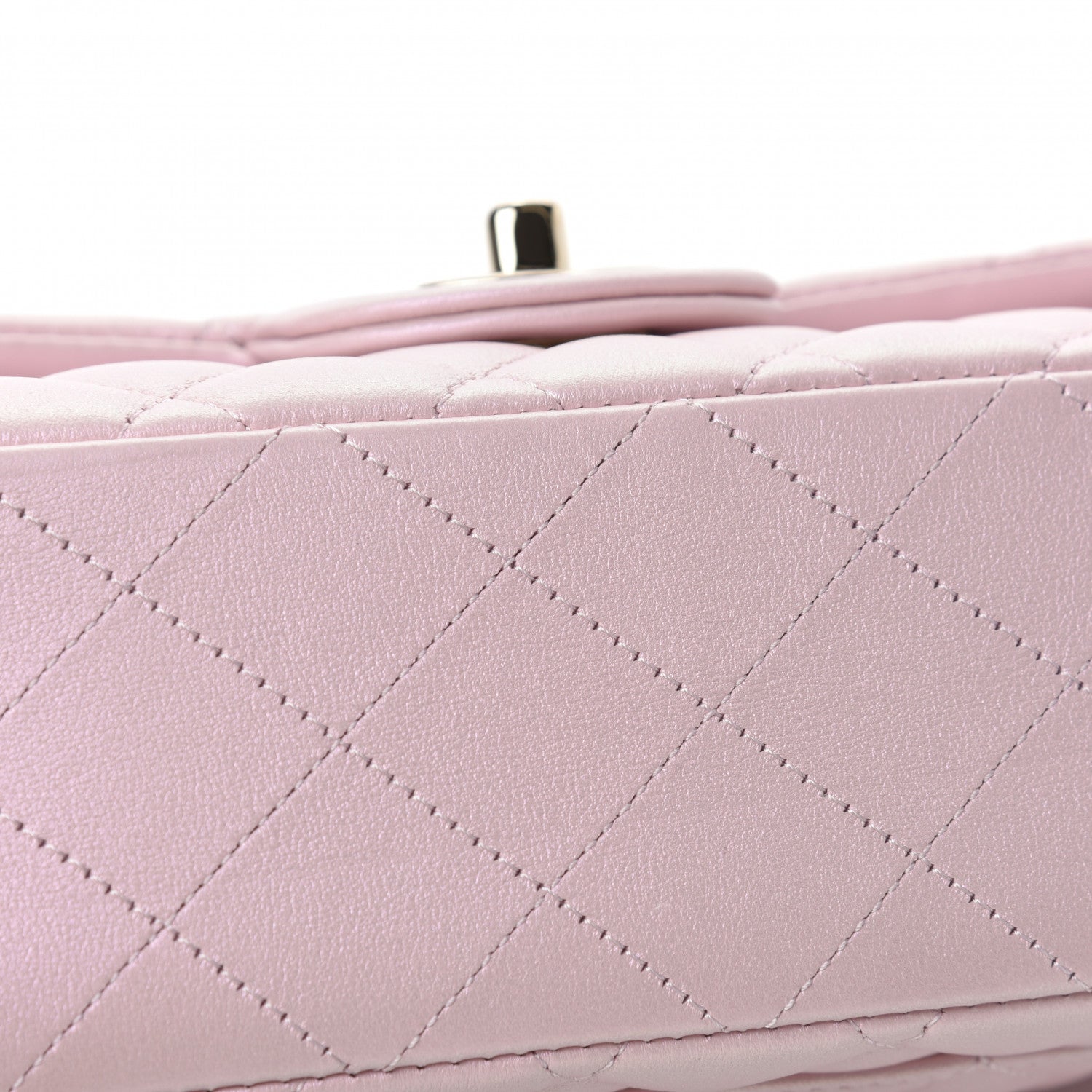 Chanel Iridescent Calfskin Quilted Medium Double Flap Light Pink 9 of 13