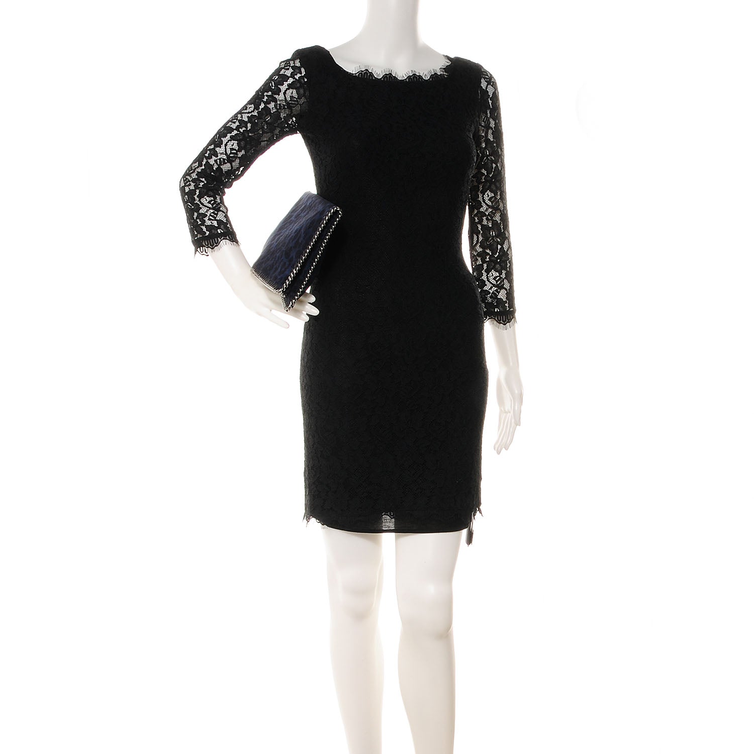 Stella McCartney Leopard Print Falabella Clutch Blue 2 of 6