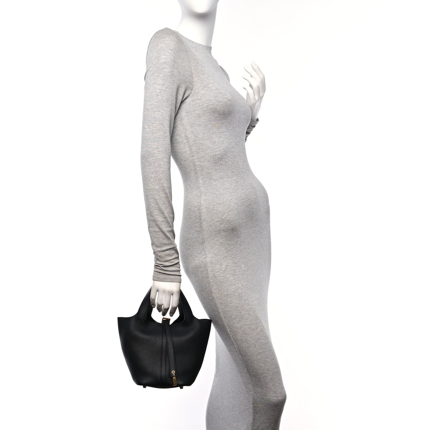 Taurillon Clemence Picotin Lock 18 PM Black