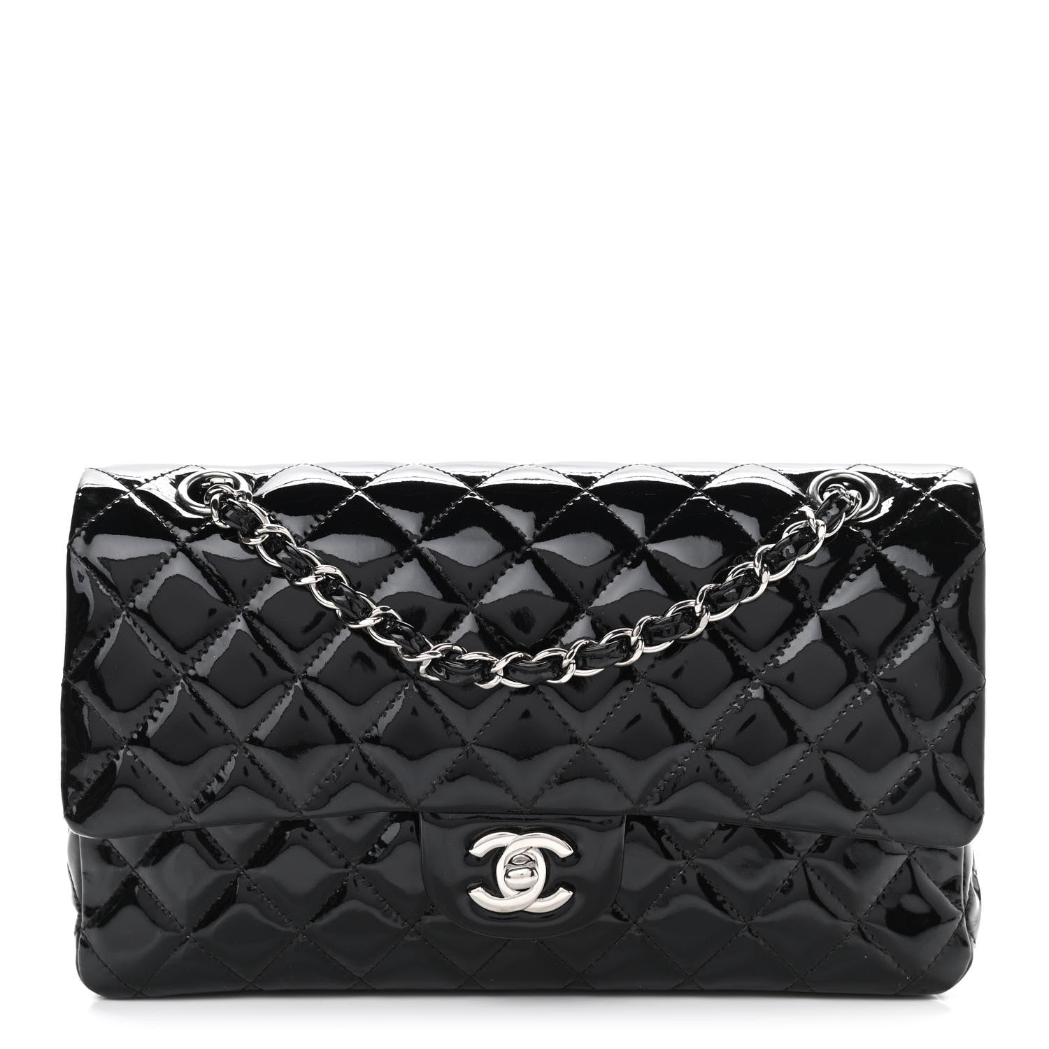 Chanel Patent Quilted Medium Double Flap Black 1 of 13