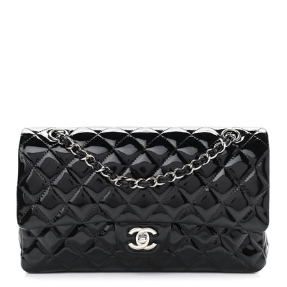 Chanel Patent Quilted Medium Double Flap Black 1 of 13