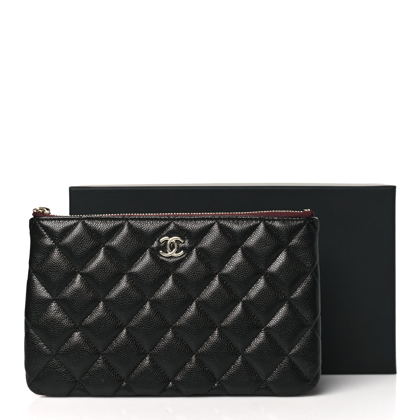 Caviar Quilted Cosmetic Case Black