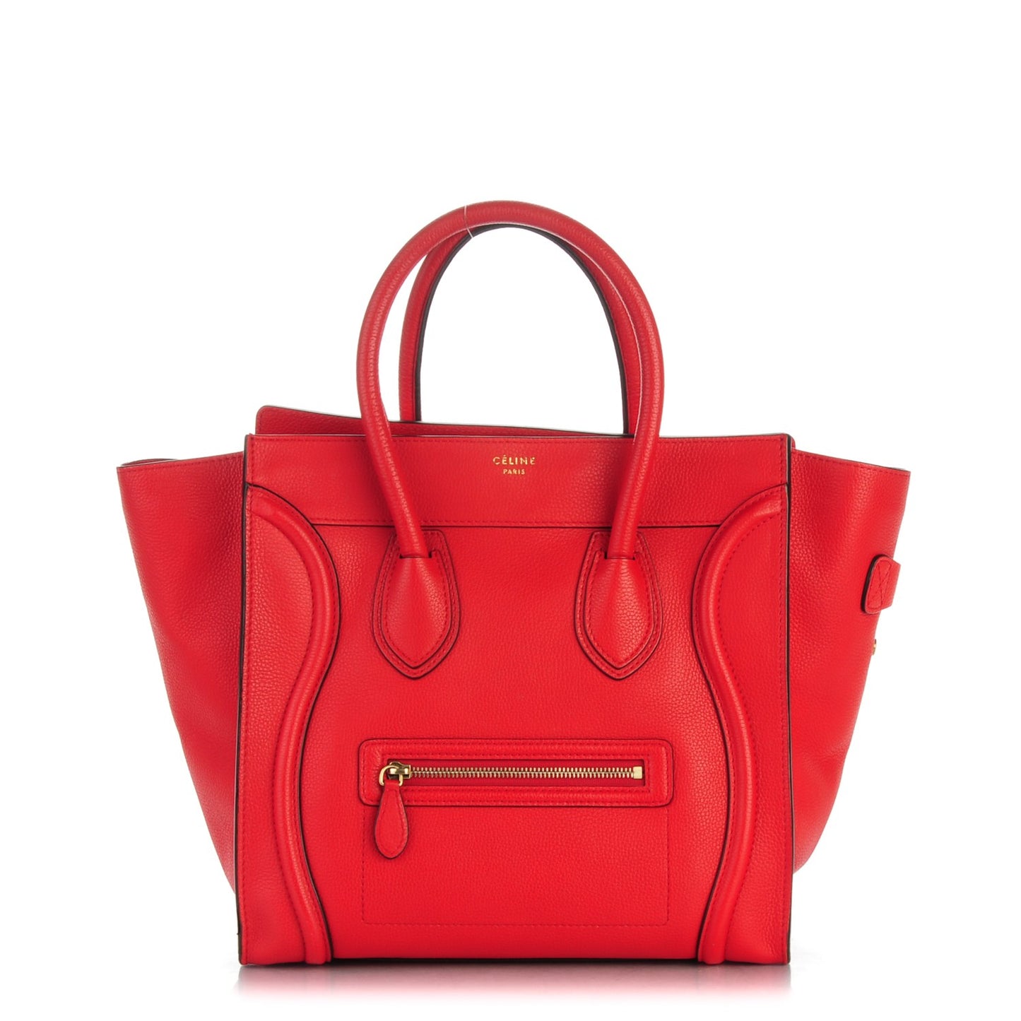 Drummed Calfskin Mini Luggage Coquelicot