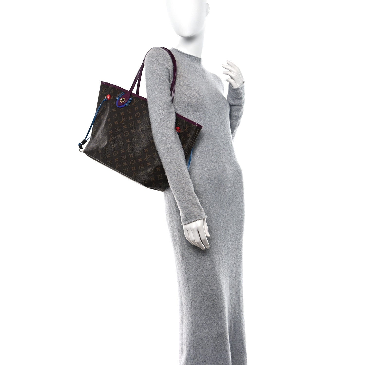 Louis Vuitton Monogram Totem Neverfull MM Magenta 2 of 10