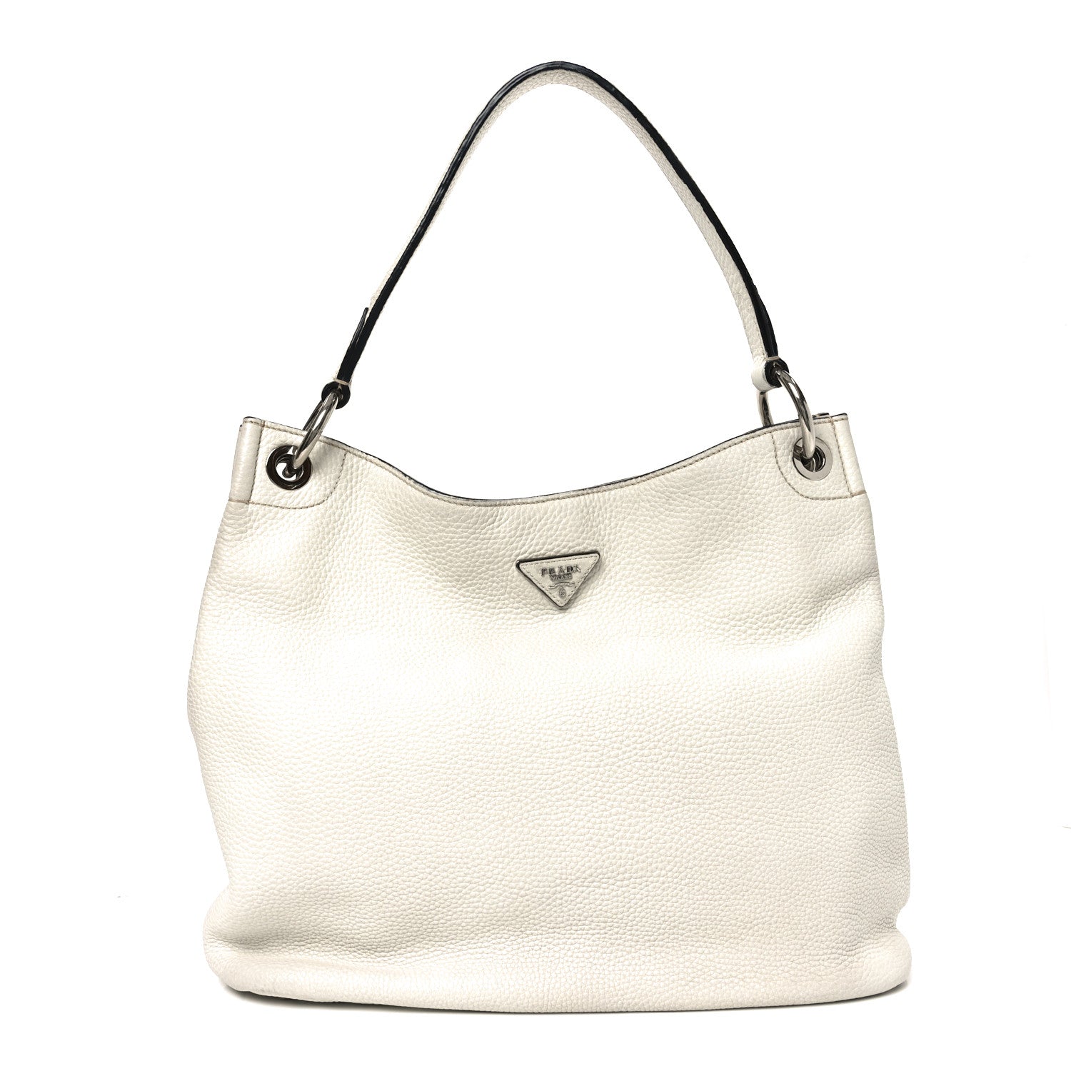 Prada Vitello Daino Hobo Bag White 1 of 9