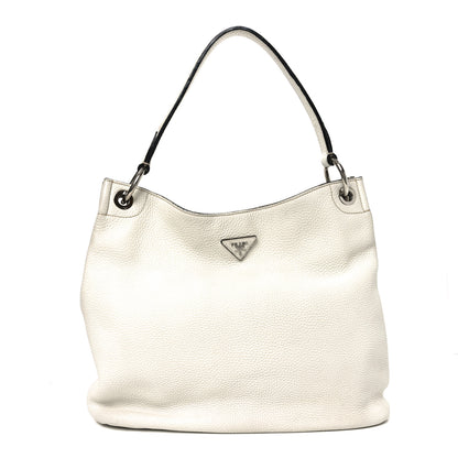 Prada Vitello Daino Hobo Bag White 1 of 9