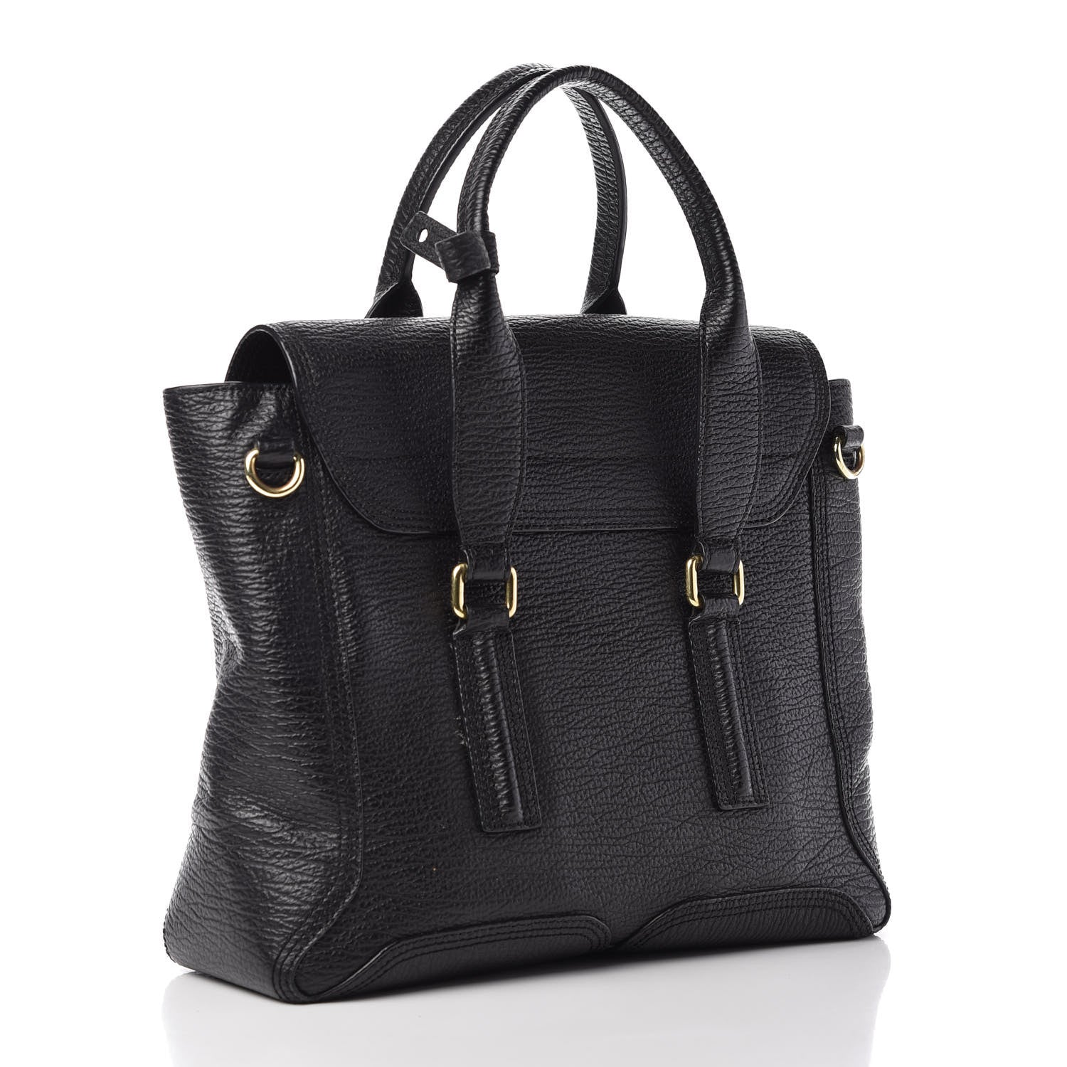 3.1 Phillip Lim Textured Calfskin Medium Pashli Satchel Black 3 of 9