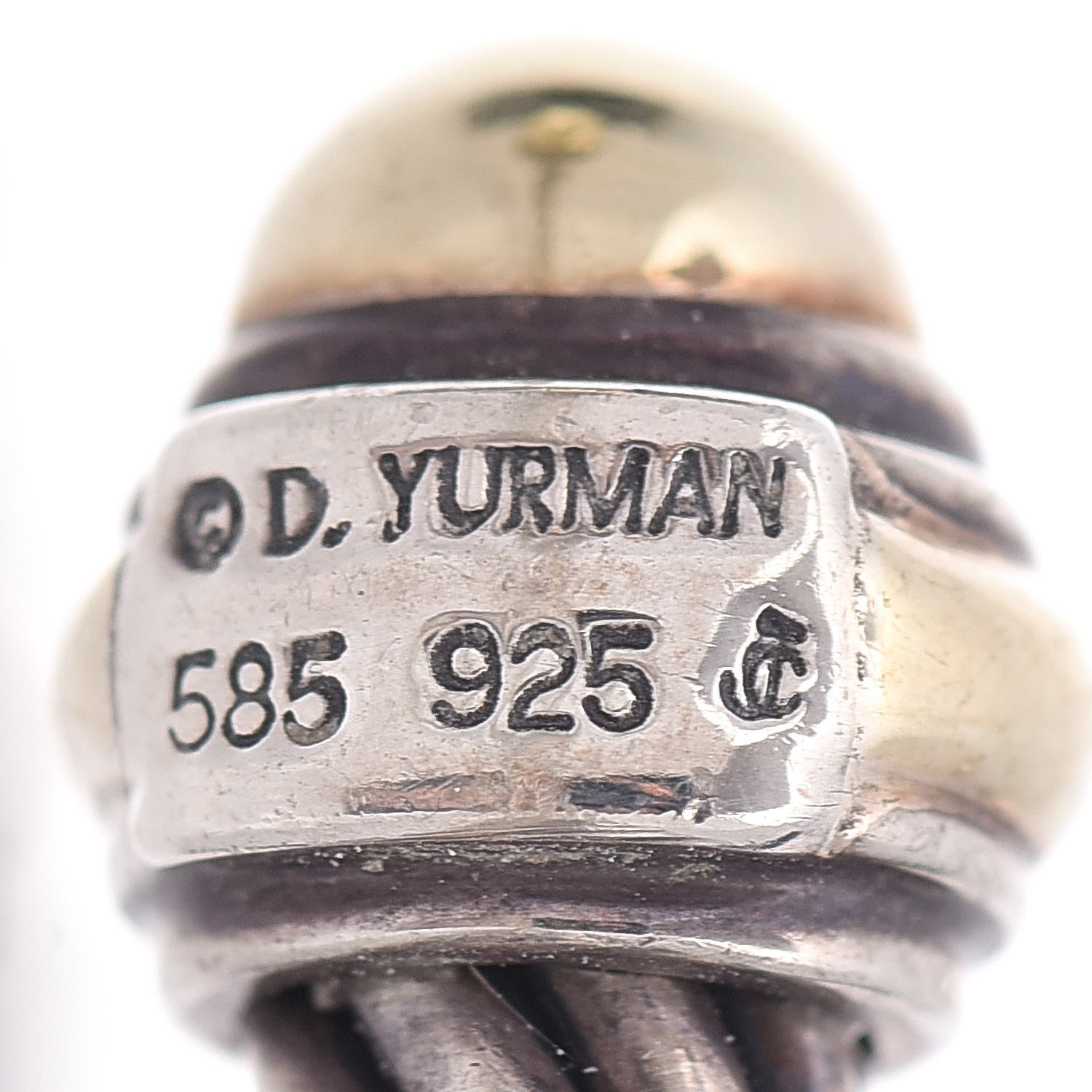 David Yurman Sterling Silver 14K Yellow Gold 7mm Cable Classics Bracelet 5 of 5