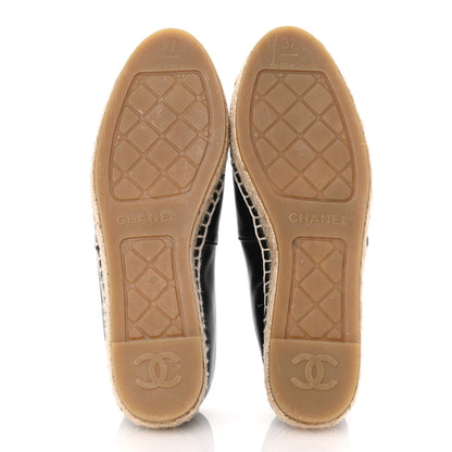 Chanel Lambskin CC Espadrilles 37 Black 6 of 10