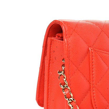 Chanel Caviar Quilted Wallet on Chain WOC Orange 11 of 12