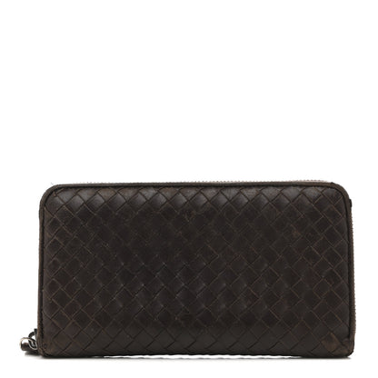 Bottega Veneta Nappa Intrecciato Zip Around Wallet Ebano 1 of 14