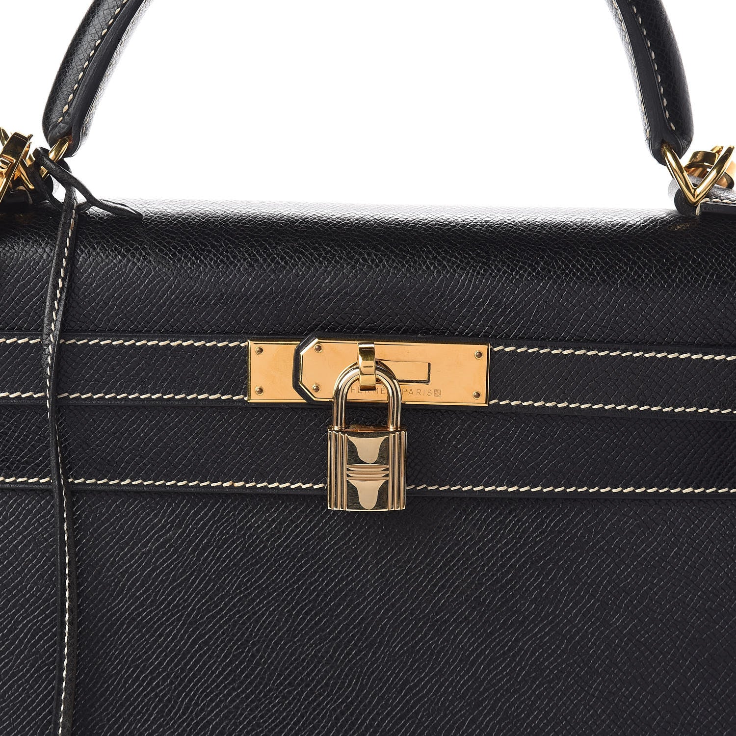 Hermes Veau Grain Lisse Kelly Sellier 32 Black 32 of 33