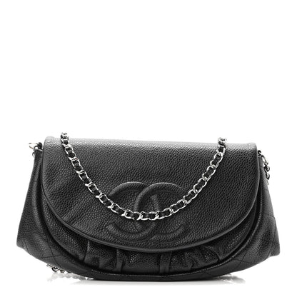 Chanel Caviar Half Moon Wallet On Chain WOC Black 1 of 12