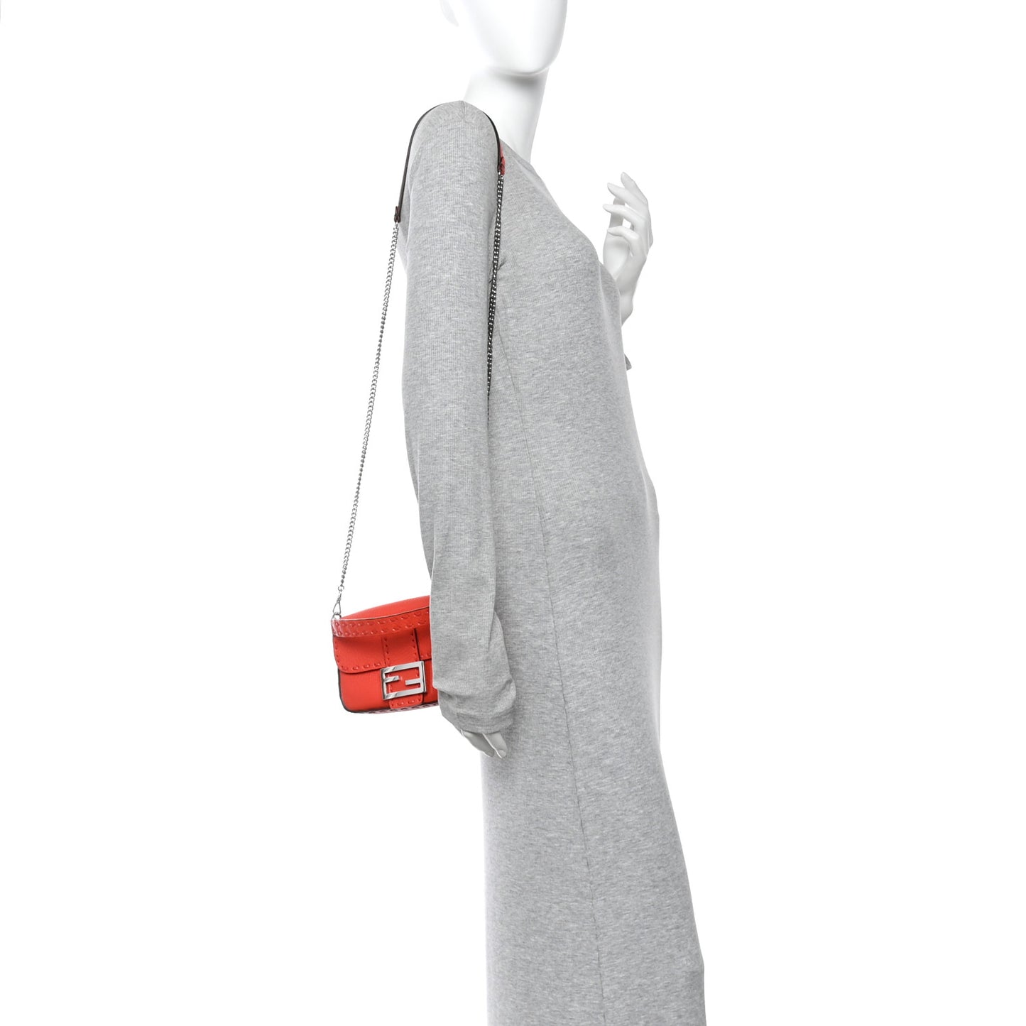 Cuoio Roma Sellerissima Nappa Sintetica Tape Stitch Mini Baguette Lava