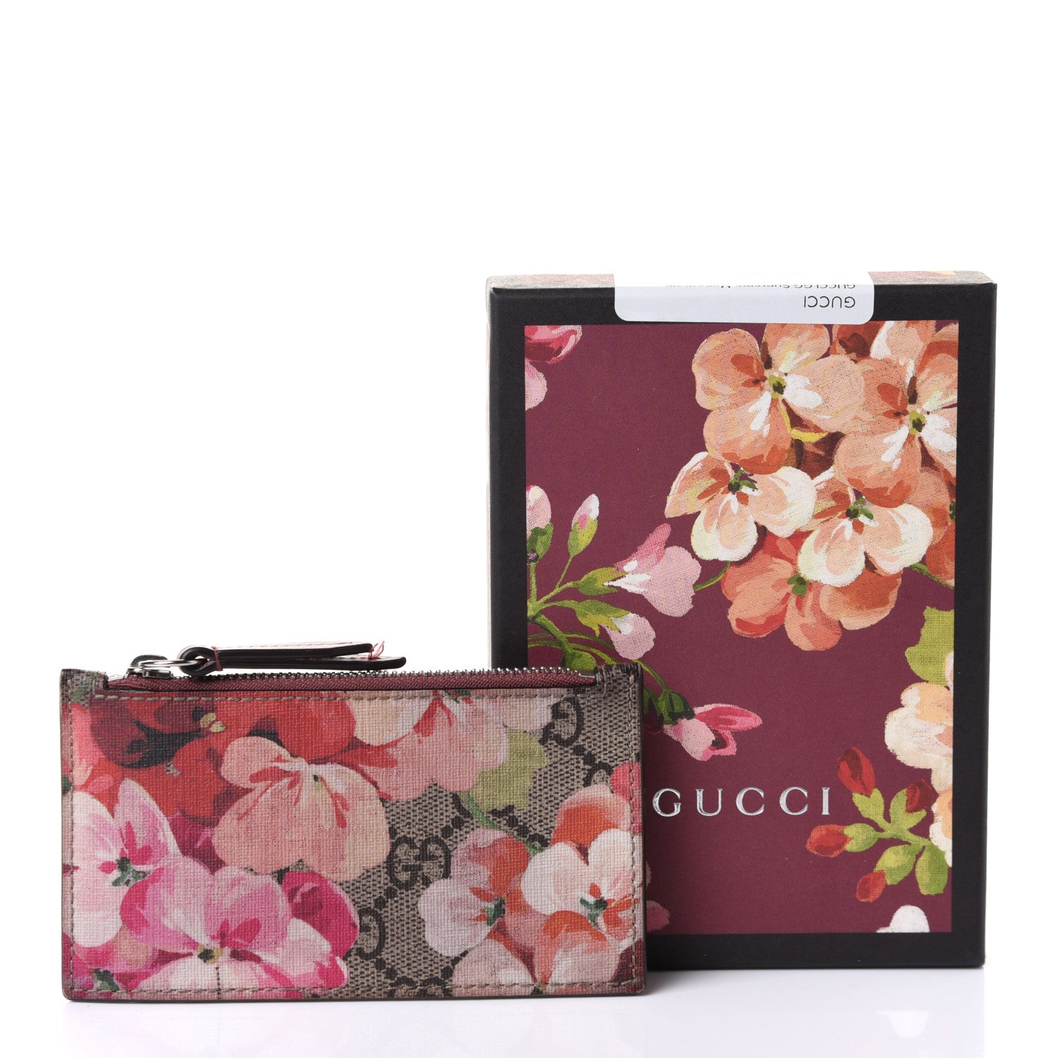 Gucci GG Supreme Monogram Blooms Coin Case Card Holder Beige Multicolor Dry Rose 8 of 8