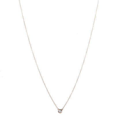 Tiffany 18K Rose Gold Diamond .07ct Elsa Peretti Diamonds by the Yard Pendant Necklace 1 of 9