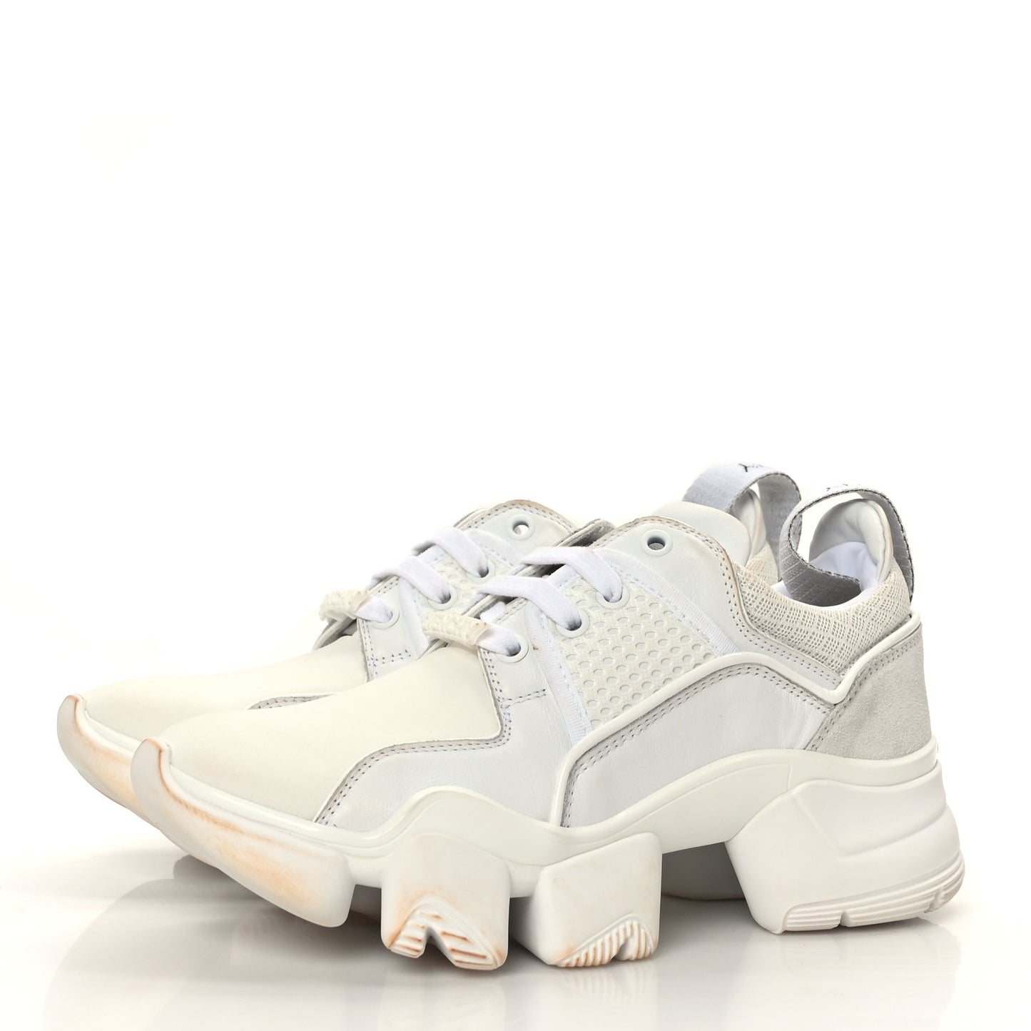 Neoprene Suede Mesh Baisse Jaw Low Sneakers 37 White