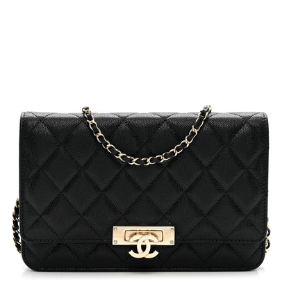Chanel Caviar Quilted Golden Class Wallet On Chain WOC Black 1 of 9