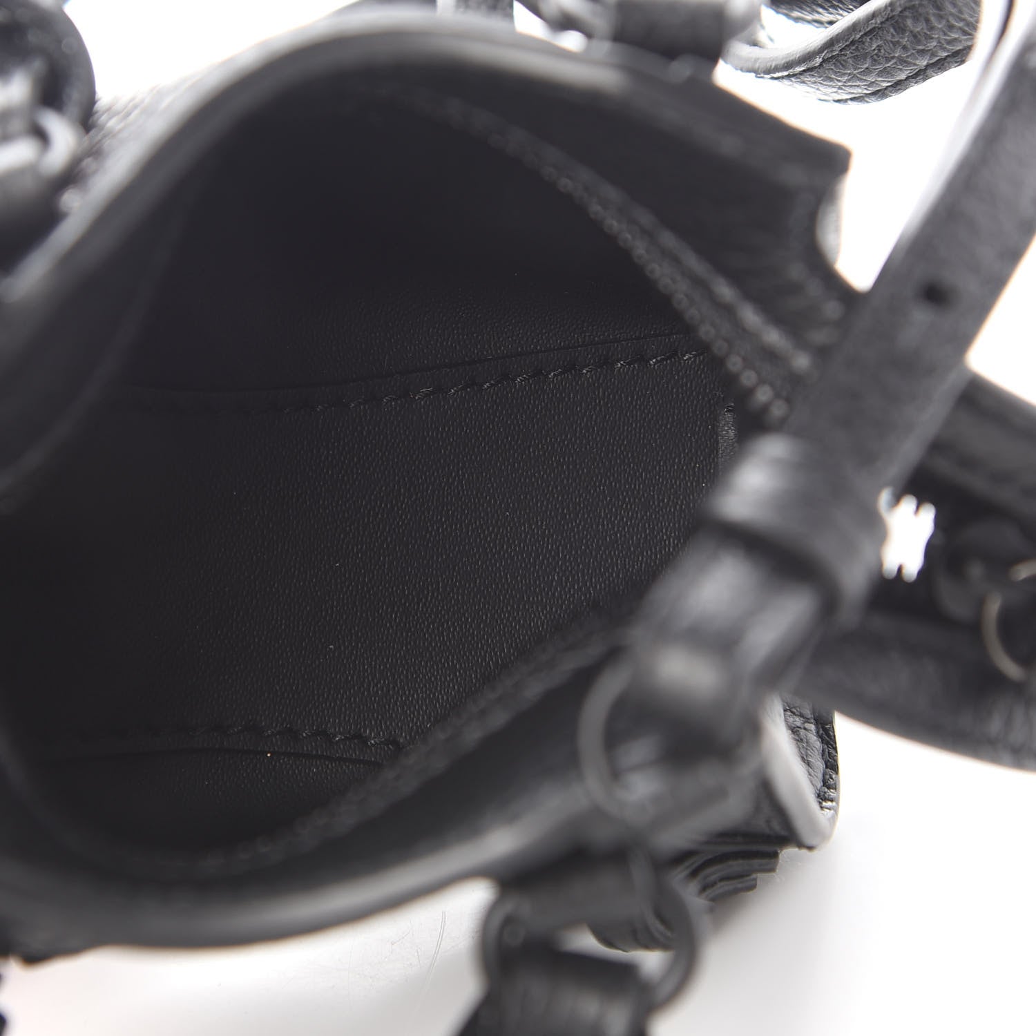 Balenciaga Grained Calfskin Neo Classic Black Hardware Super Nano City Crossbody Black 5 of 8