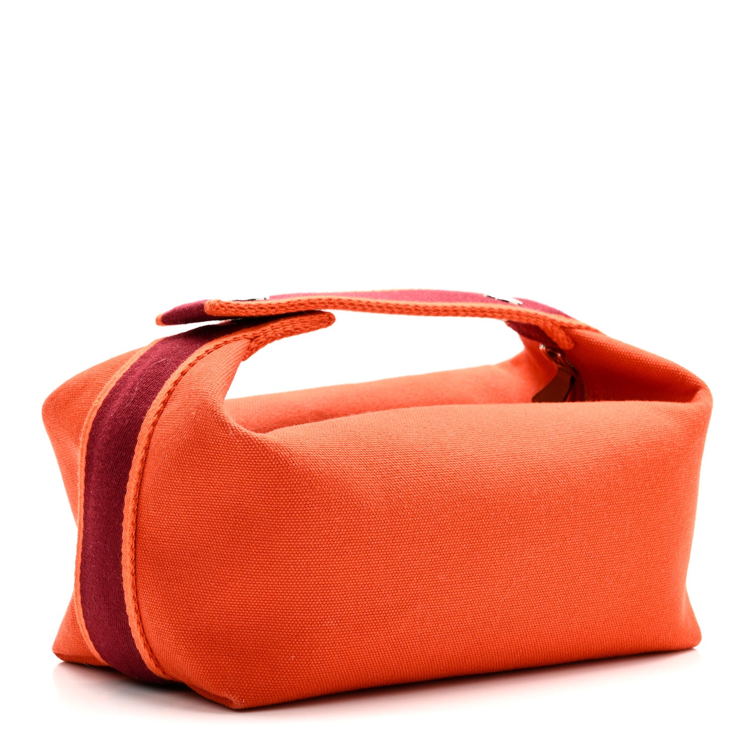 Hermes Canvas Small Bride-A-Brac Pouch Orange Burgundy 4 of 10