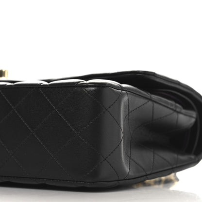 Chanel Lambskin Quilted Medium Double Flap Black 10 of 11