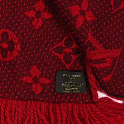 Louis Vuitton Wool Silk Logomania Scarf Rubis 3 of 3