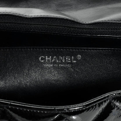 Chanel Distressed Patent Jumbo Single Flap Black 6 of 8