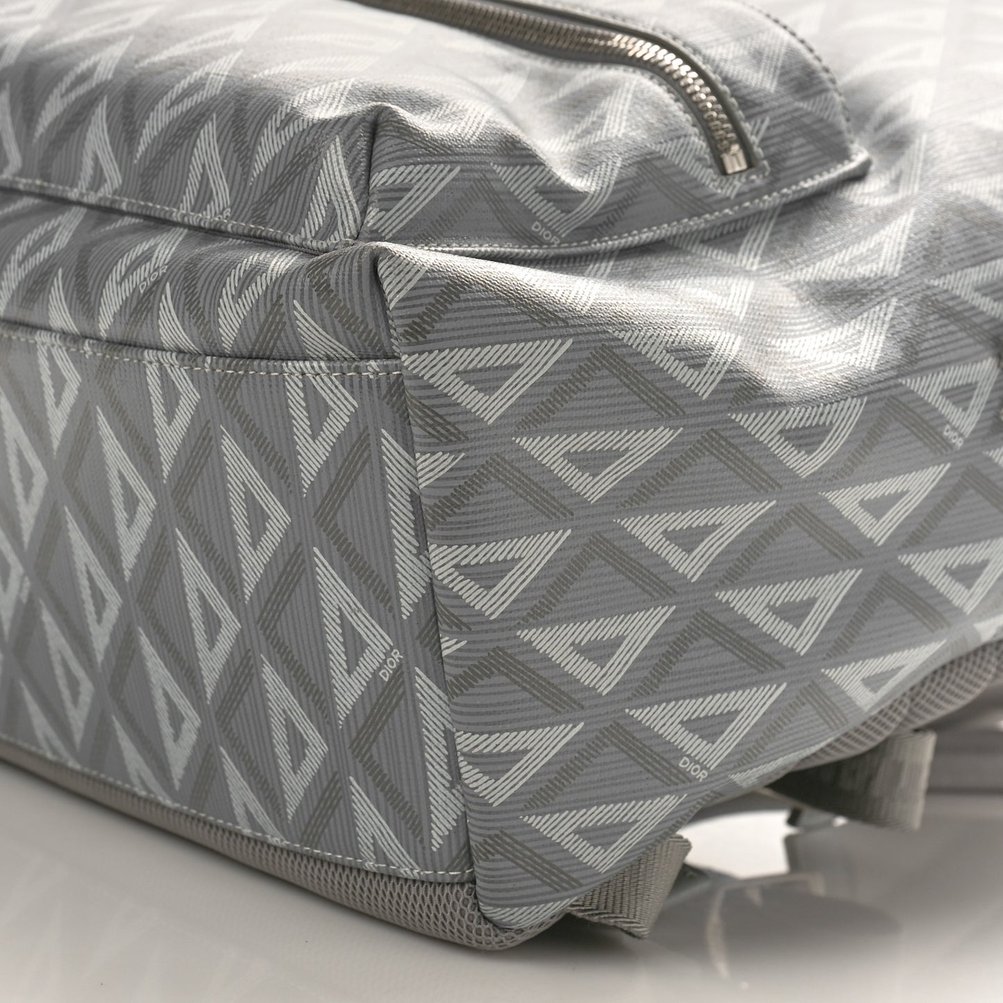 Coated Canvas CD Diamond Rider Zipped Backpack Gray