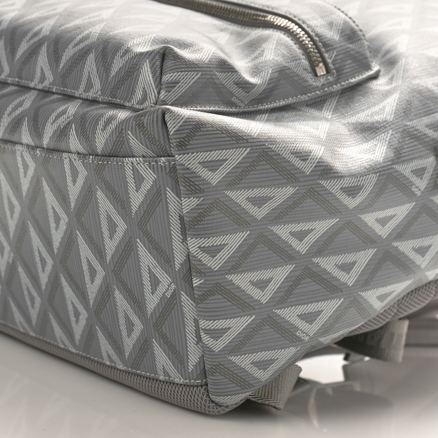 Christian Dior Coated Canvas CD Diamond Rider Zipped Backpack Gray 9 of 9