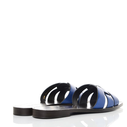 Saint Laurent Calfskin Nu Pied 05 Slide Sandals 37 Blue Majorelle 4 of 10