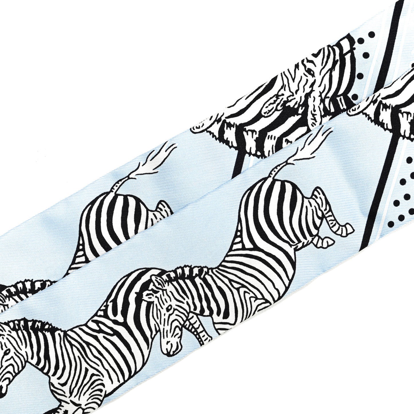 Silk Les Zebres Twilly Ciel Black White