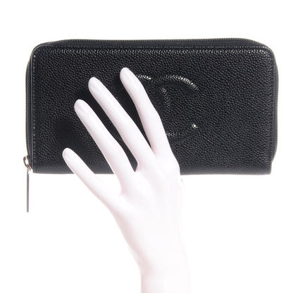 Chanel Caviar CC Large Gusset Zip Around Wallet Black 2 of 9