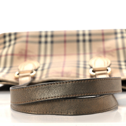 Burberry Haymarket Check Medium Regent Tote Gold 13 of 13