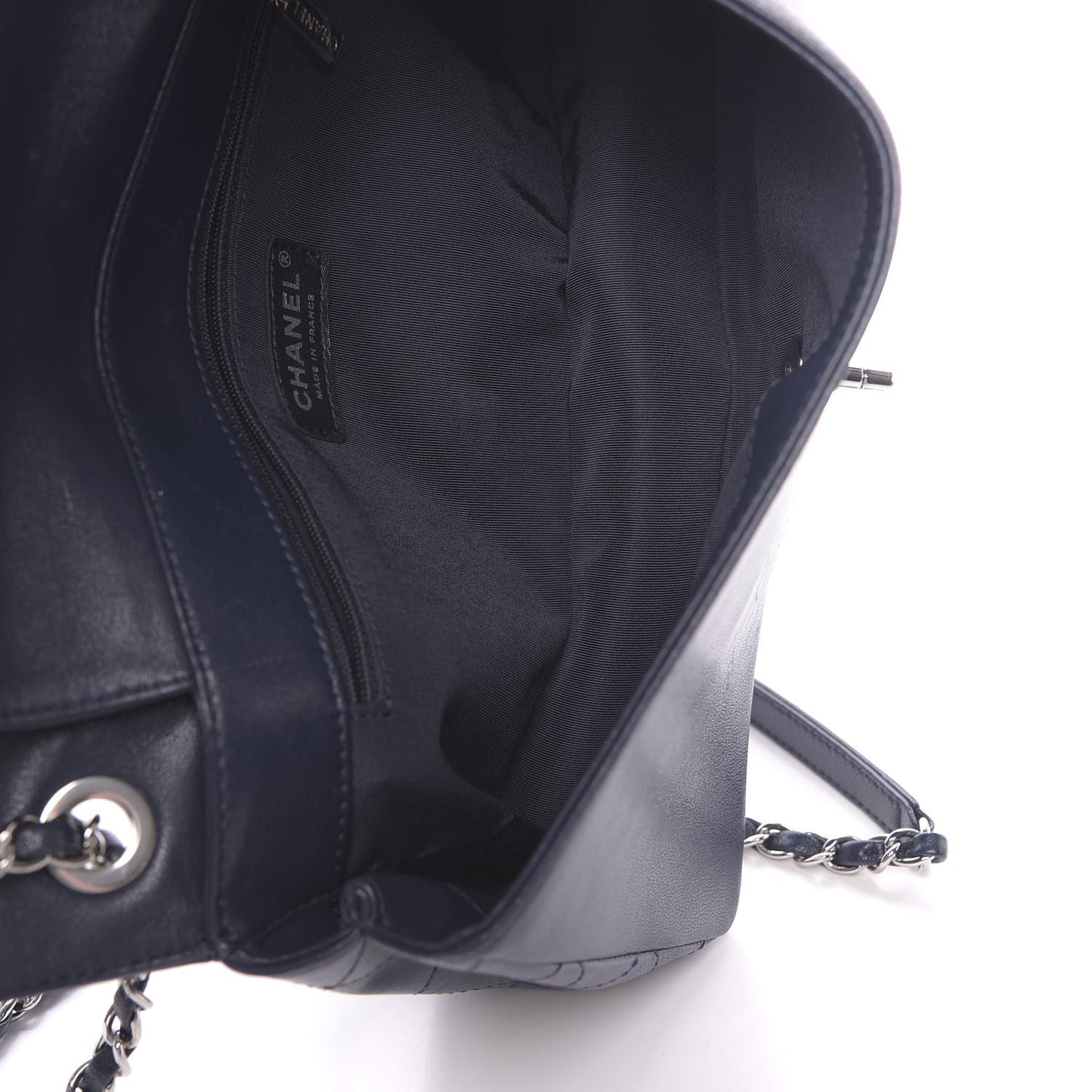 Sheepskin Quilted Medium Vintage Mademoiselle Flap Dark Navy