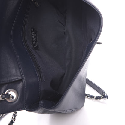 Chanel Sheepskin Quilted Medium Vintage Mademoiselle Flap Dark Navy 5 of 18