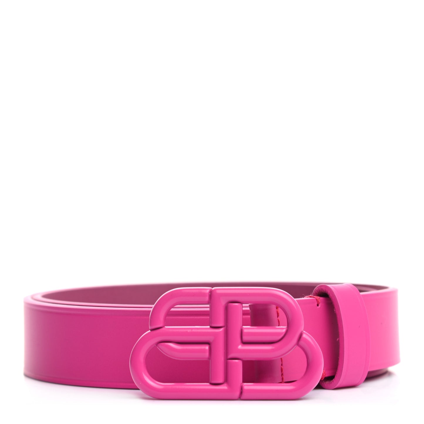 Shiny Box Calfskin BB 25mm Thin Belt 75 30 Fuchsia