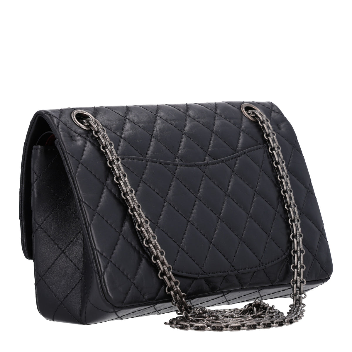 Aged Calfskin Quilted 2.55 Reissue 225 Flap Black