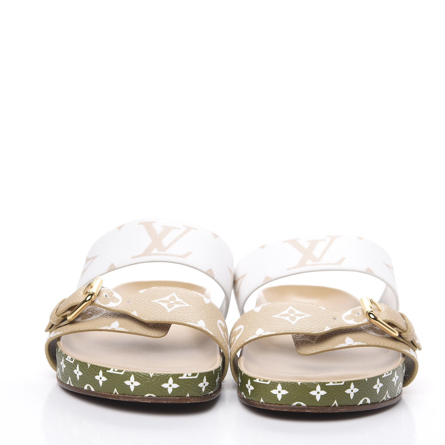 Louis Vuitton Monogram Giant Bom Dia Flat Mule Sandals 41 White Moka 2 of 8
